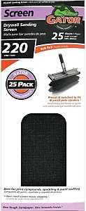 Gator 3300 Sanding Screen, 11 in L, 4-3/8 in W, 220 Grit, Very Fine, Silicone Carbide Abrasive