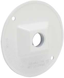 Hubbell 5193-1 Combination Cover, 4-1/8 in Dia, 1.094 in L, 4-1/8 in W, Round, Metal, Gray, Powder-Coated