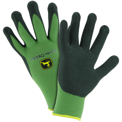 West Chester John Deere Unisex Foam Palm Dipped Gloves Black/Green L 1 pair, Pack of 3