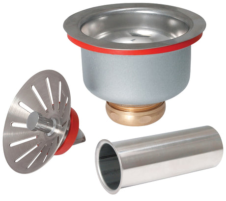 Keeney 1436SST Sink Strainer, Brass/Stainless Steel/Thermoplastic Elastomer