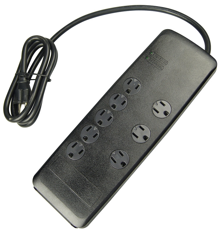 Woods 41618 Surge Protector, 120 VAC, 15 A, 8 -Outlet, 3540 J Energy, Black