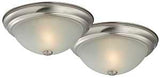 Boston Harbor F51WH02-1006-BN Flush Mount Ceiling Fixture, 120 V, 60 W, A19 or CFL Lamp, Brushed Nickel Fixture, Pack of 2