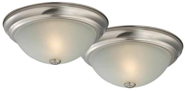 Boston Harbor F51WH02-1006-BN Flush Mount Ceiling Fixture, 120 V, 60 W, A19 or CFL Lamp, Brushed Nickel Fixture, Pack of 2