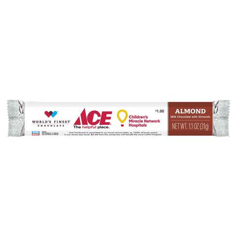 World's Finest Chocolate CMN Almond Candy Bar 1.1 oz, Pack of 60