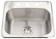 Kindred Steel Queen Series QSL1719-8-3N Bar/Prep Sink, 20 ga, 3-Deck Hole, 19-1/8 in OAW, 17 in OAH, Top, 1-Bowl