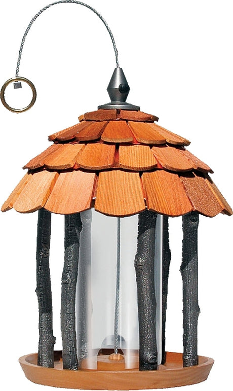 Perky-Pet 50129 Wood Bird Feeder, Gazebo, 2 lb, Fir Wood, Hanging Mounting Pack of 2