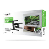 Sanus LLF225 Full-Motion TV-Mount, Steel, Black, Wall, For: 42 to 90 in, Up to 120 lb TVs