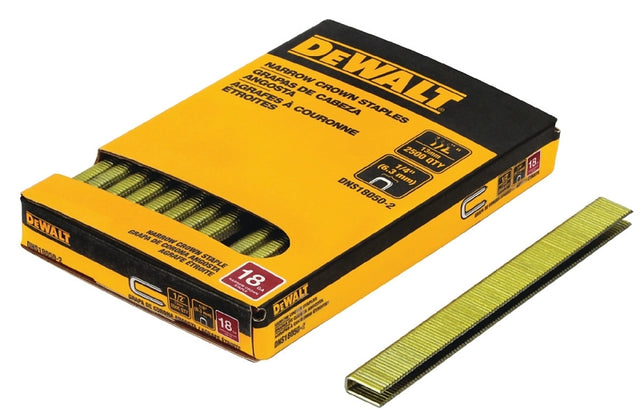 DEWALT DNS18063-2 Crown Staple, 1/4 in W Crown, 5/8 in L Leg, 18, Steel