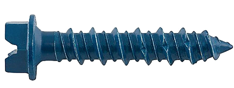 DEWALT UltraCon+ Series DFM12720 Concrete Screw Anchor, 1/4 in Dia, 1-1/4 in L, Carbon Steel, Zinc Stalgard, 100/BX