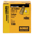 DEWALT DDF1111400 Powder Actuated Load, 0.22 Caliber, Power Level: 2, Pack of 12