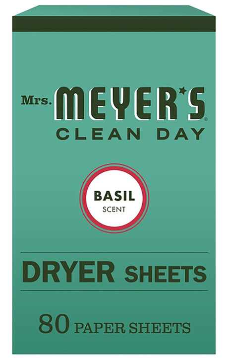 Mrs. Meyer's Clean Day 014448 Dryer Sheet, Basil