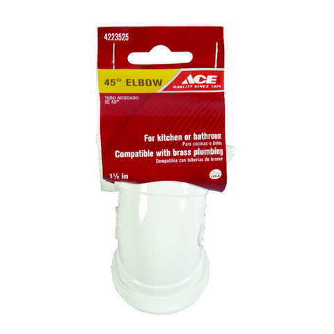 Ace 1-1/2 in. Slip in. X 1-1/2 in. D Slip Plastic 45 Degree Elbow 1 pk