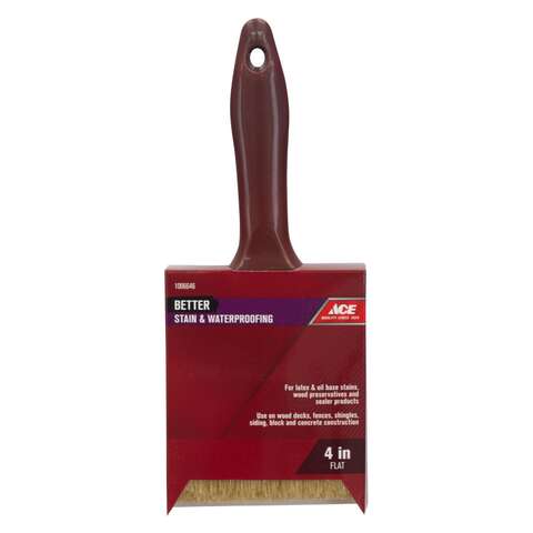 Ace Better 4 in. Flat Stain Brush, Pack of 6