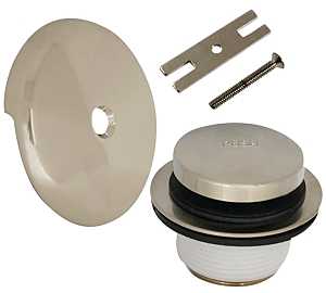 Danco 89237 Tub Drain Trim Kit, Metal, Brushed Nickel, For: 1-1/2 in and 1-3/8 in Drain Shoe Sizes