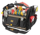 CLC Tool Works Series 1578 Open Top Tool Bag, 11 in W, 11 in D, 14 in H, 21-Pocket, Polyester, Black