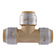 SharkBite Max Series UR370A Pipe Tee, 3/4 in, Push-To-Connect, Brass, 250 psi Pressure