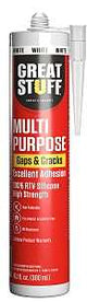 Great Stuff 99ALLP3001 Multi-Purpose Caulk, White, 24 hr Curing, 41 to 104 deg F, 10.1 fl-oz, Cartridge