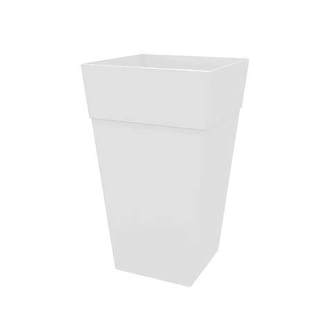 Bloem Finley 25 in. H X 14.65 in. W X 14.65 in. D X 14.65 in. D Resin Tall Tapered Planter Casper Wh