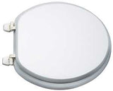 ProSource T-17WM-3L Toilet Seat, Round, MDF Molded Fiberboard, White, Plastic Hinge