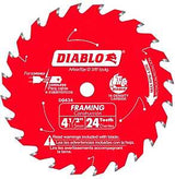 Diablo D0424X Saw Blade, 4-1/2 in Dia, 3/8 in Arbor, 24-Teeth, Applicable Materials: Wood