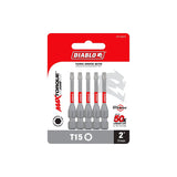 Diablo DT152P5 Screwdriver Insert Bit, #15 Drive, Torx Drive, 2 in L, 5/PK