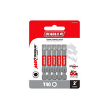 Diablo DT402P5 Screwdriver Insert Bit, #40 Drive, Torx Drive, 2 in L, 5/PK