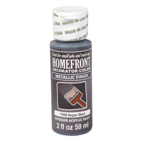 Homefront Metallic Sequin Black Hobby Paint 2 oz, Pack of 3