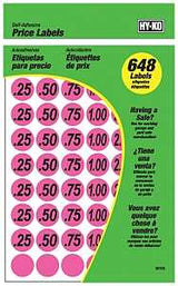 Hy-Ko 30102 Price Label, Black Legend, Pink Background, Pack of 10