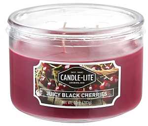 Candle-Lite 1879565 Scented Terrace Jar Candle, Juicy Black Cherries Fragrance, Burgundy Candle, Pack of 4