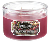 Candle-Lite 1879565 Scented Terrace Jar Candle, Juicy Black Cherries Fragrance, Burgundy Candle, Pack of 4