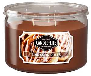 Candle-Lite 1879549 Scented Candle, 4.09 in x 4.09 in x 2.94 in Dimensons, Cinnamon Pecan Swirl Fragrance, Pack of 4