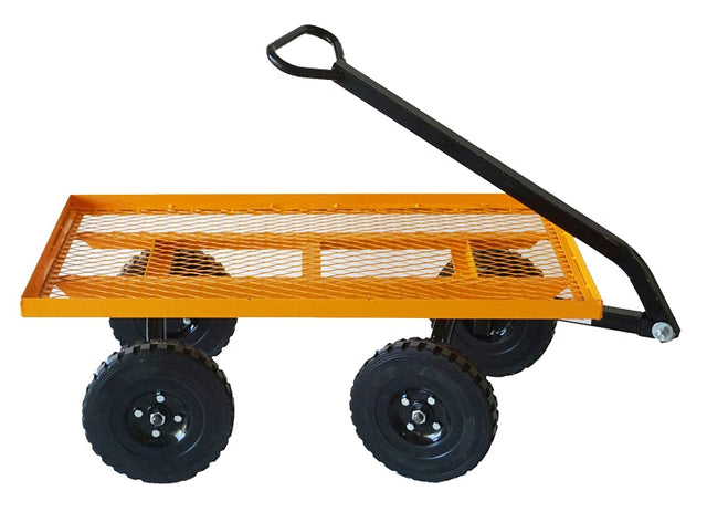 Landscapers Select FORZAFB600 Cart 600 lbs Garden Cart, 600 lb, 4-Wheels, 10 x 2 in Wheel, Yellow