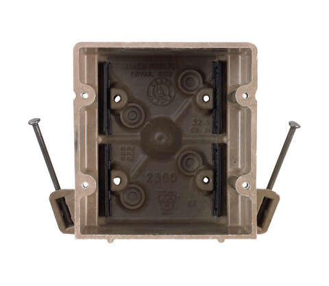 Allied Moulded 32-1/2 cu in Square Fiberglass 2 gang Switch Box Beige