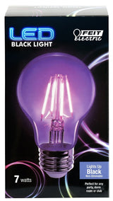 Feit Electric A19/BLB/LED LED Bulb, General Purpose, A19 Lamp, 60 W Equivalent, E26 Lamp Base, Black Light, Pack of 6