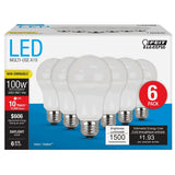 Feit Electric A1600/850/10KLED/6 LED Bulb, General-Purpose, A19 Lamp, 100 W Equivalent, E26 Medium Lamp Base, Frosted