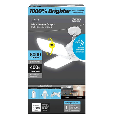 Feit Electric ADJ8000/5K/MM/LED Multi-Directional LED Light, 400 W Equivalent, E26 Lamp Base, White