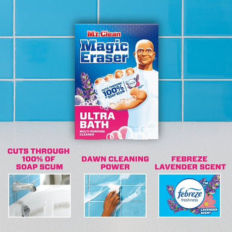 Mr Clean Magic Eraser Ultra Bath Series 030772128299 Multi-Purpose Cleaner, Sponge, Lavender