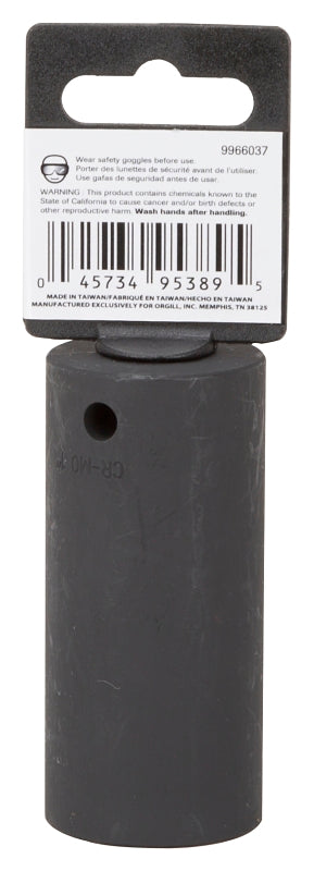 Vulcan MT6580180 Deep Impact Socket, 1 in Socket, 1/2 in Drive, Deep Drive, 6-Point, Chrome Molybdenum Steel