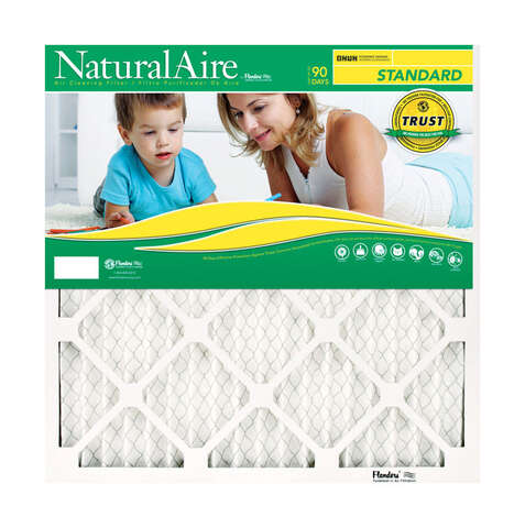 NaturalAire 16 in. W X 25 in. H X 1 in. D Synthetic 8 MERV Pleated Air Filter 1 pk, Pack of 12