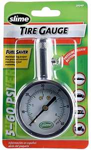 Slime 20049 Tire ga, 5 to 60 psi, Brass ga Case