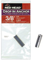 Red Head 50125 Drop-In Anchor, Steel, Zinc, Pack of 15