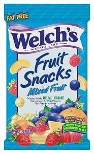 Welch's WMF12 Fruit Snack, Mixed Fruit Flavor, 5 oz Bag, Pack of 12