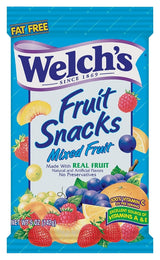 Welch's WMF12 Fruit Snack, Mixed Fruit Flavor, 5 oz Bag, Pack of 12