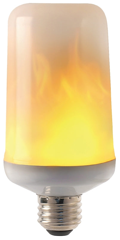 Feit Electric C/FLAME/LED LED Bulb, Specialty, T60 Lamp, E26 Lamp Base, White, Warm White Light, 1500 K Color Temp, Pack of 4