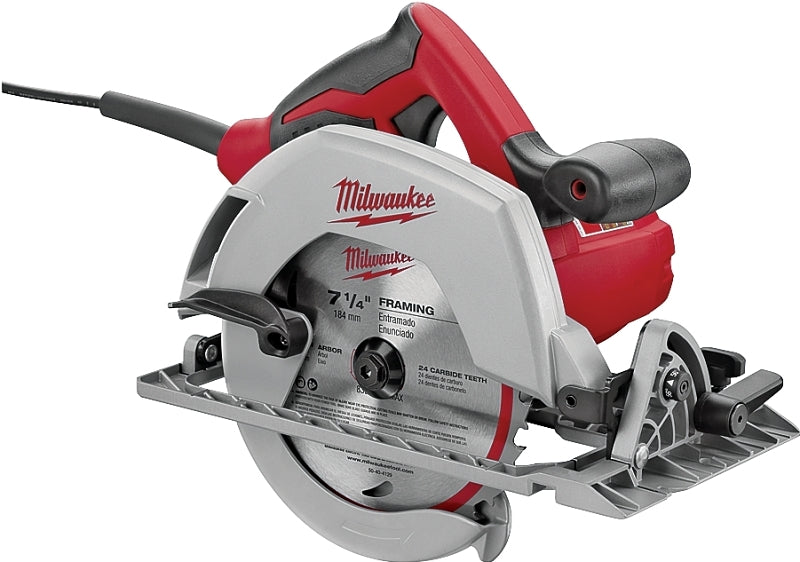 Milwaukee 6430-20 Circular Saw, 15 A, 7-1/4 in Dia Blade, 5/8 in Arbor, 50 deg Bevel