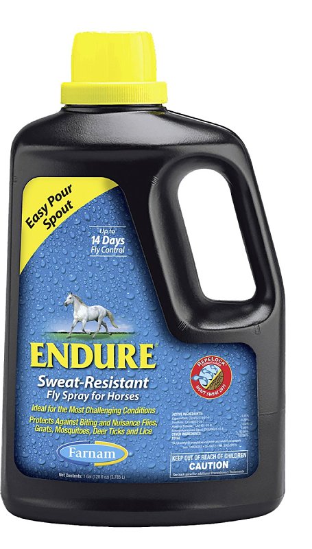 Farnam Endure 100526253 Fly Spray, Liquid, White, 1 gal Bottle, Pack of 4