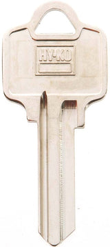 Hy-Ko 11010AR1 Key Blank, Brass, Nickel, For: American Cabinet, House Locks and Padlocks, Pack of 10