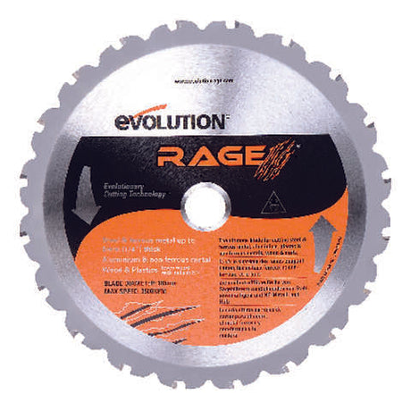 Evolution 7-1/4 in. D X 20 mm Rage Carbide Tip Steel Circular Saw Blade 20 teeth