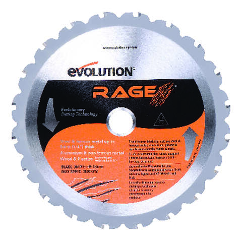 Evolution 7-1/4 in. D X 20 mm Rage Carbide Tip Steel Circular Saw Blade 20 teeth