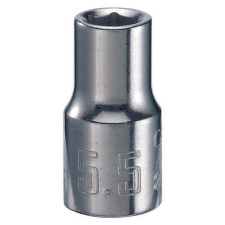 Craftsman 5.5 mm X 1/4 in. drive Metric 6 Point Standard Shallow Socket 1 pc